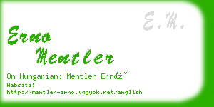 erno mentler business card